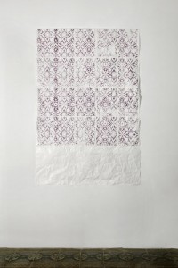 Andrea Lunardi, Background, Trasferimento a solvente su carta accartocciata, 150x100, 2013 (FILEminimizer)